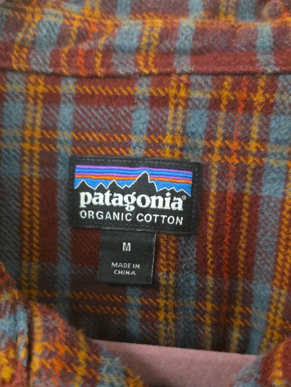 Patagonia Fjord Flannel Shirt Men's Medium Organic Cotton Plaid Button Front - Picture 2 of 8